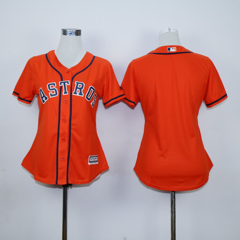 Women Houston Astros Blank Orange MLB Jerseys->women mlb jersey->Women Jersey